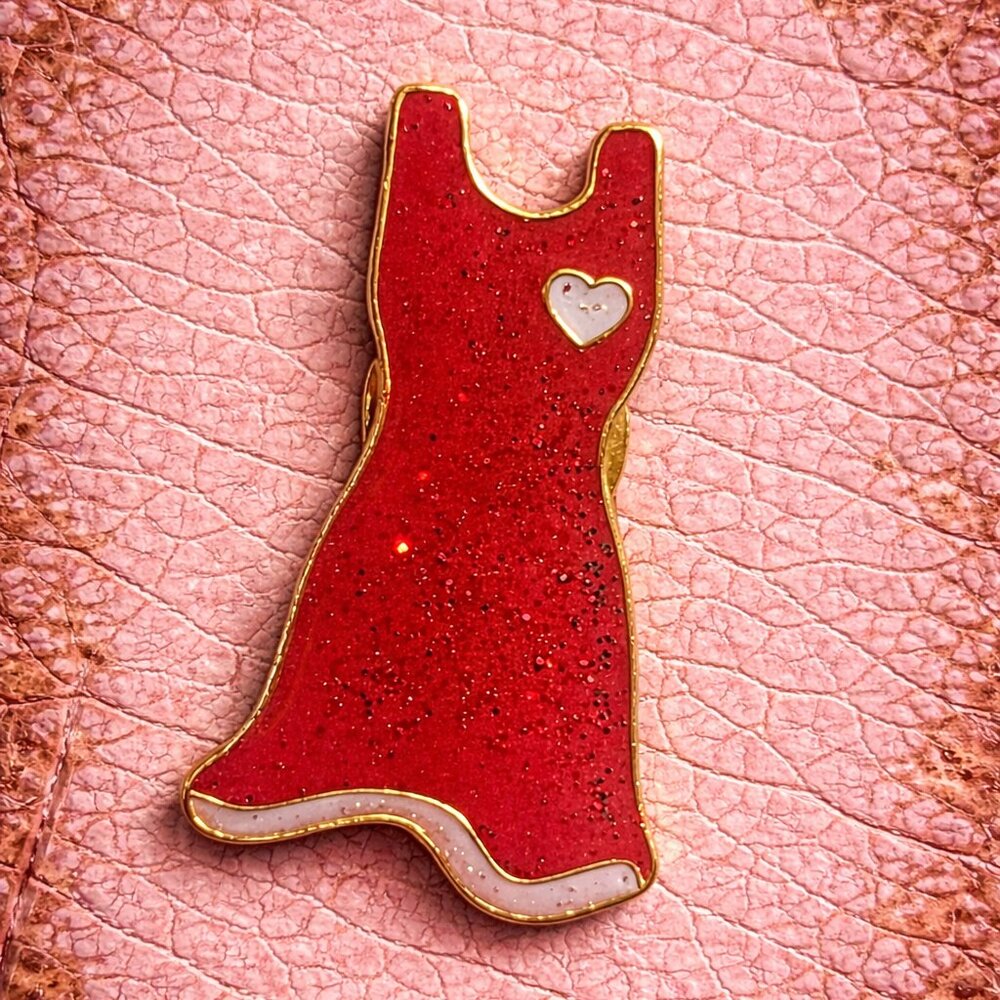 Red Dress Awareness Sparkle Vintage Lapel Pin